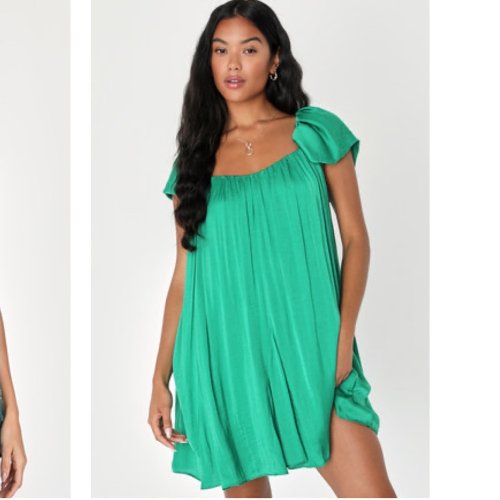 Lulus Florentine Feelings Green Satin Dress